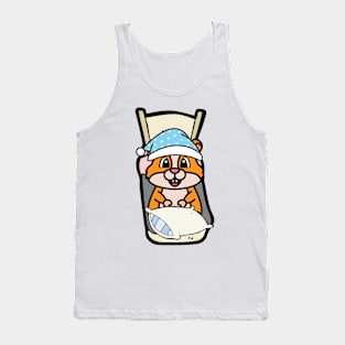 Cute hamster is going to bed Tank Top